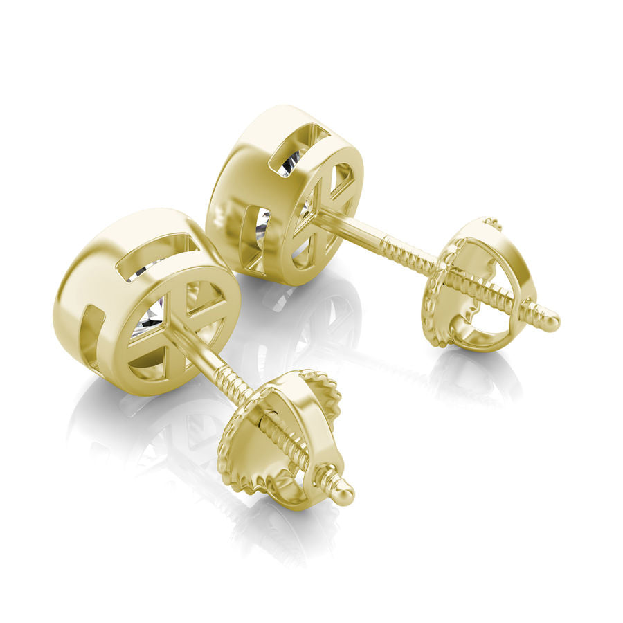 Bezel Stud Earrings